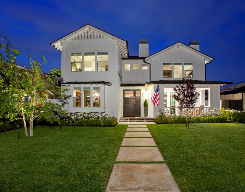 Eastside Costa Mesa, custom dutch door, front porch, white house